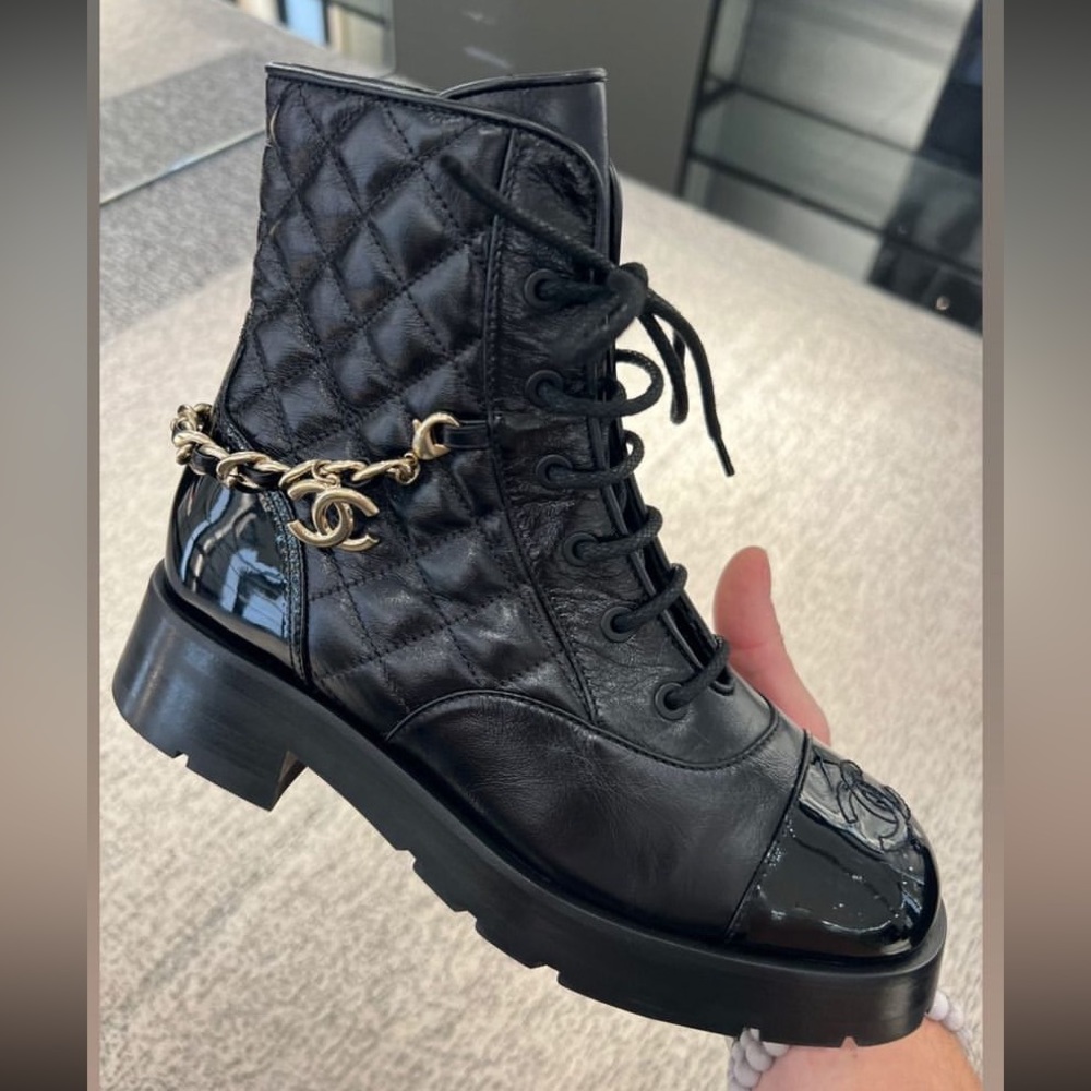 Chanel Combat Boot with Detachable Chain